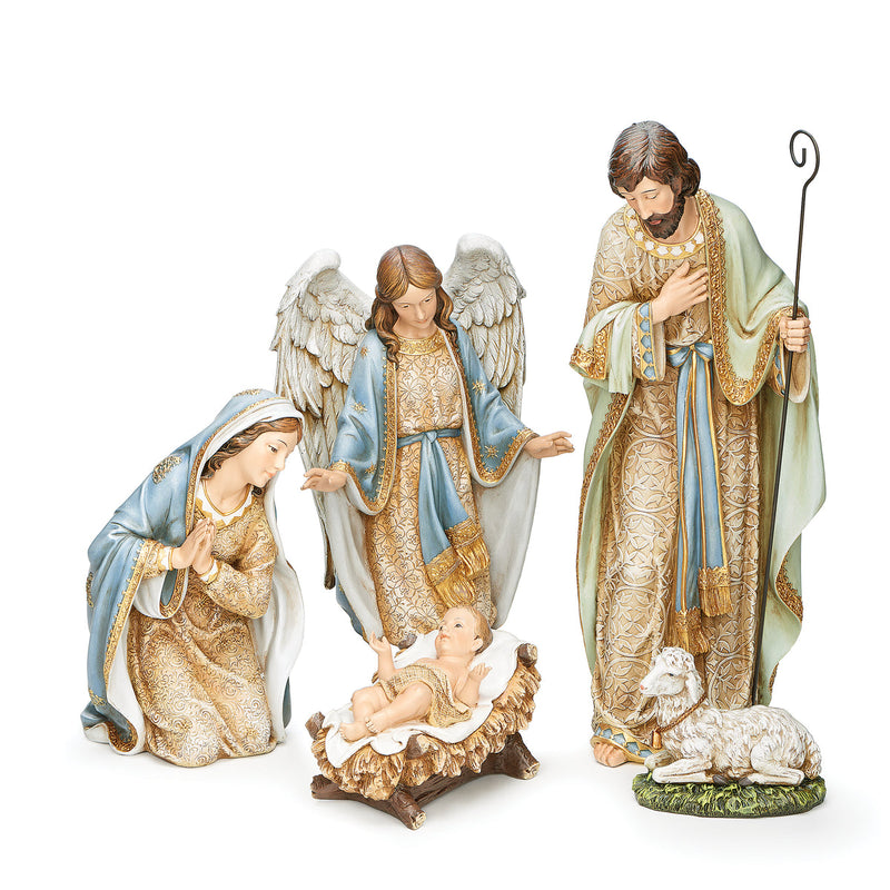 Joseph's Studio Blue and Gold Nativity Set 5-Piece Set
