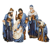 Joseph's Studio 9.5"- 15"H 4-Piece Set Nativity Blue/Gold