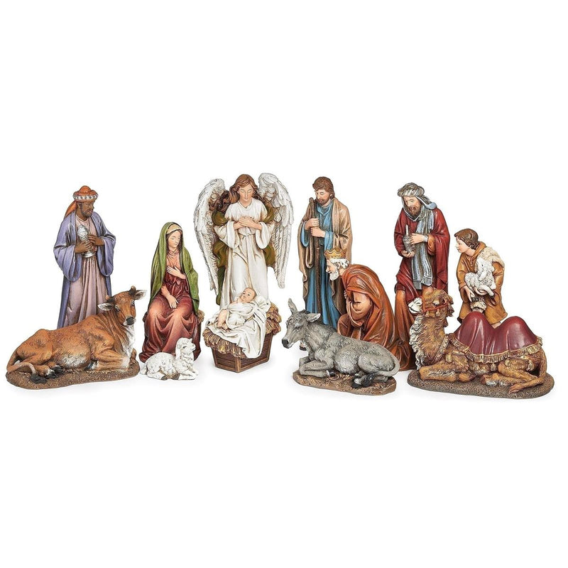 Joseph's Studio 7"H 12-Piece Set Nativity with Kings 4 Animals, Angel & Shepherd