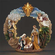Joseph's Studio 17"H Lighted Nativity Wreath Shape Figure