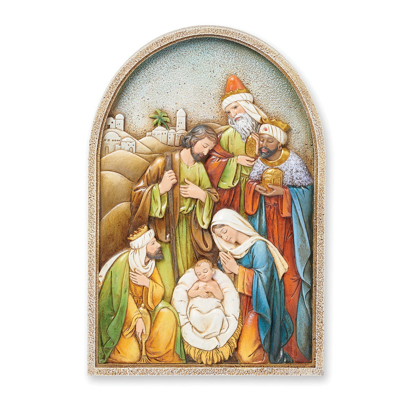 Nativity Scene Plaque 8.7"H