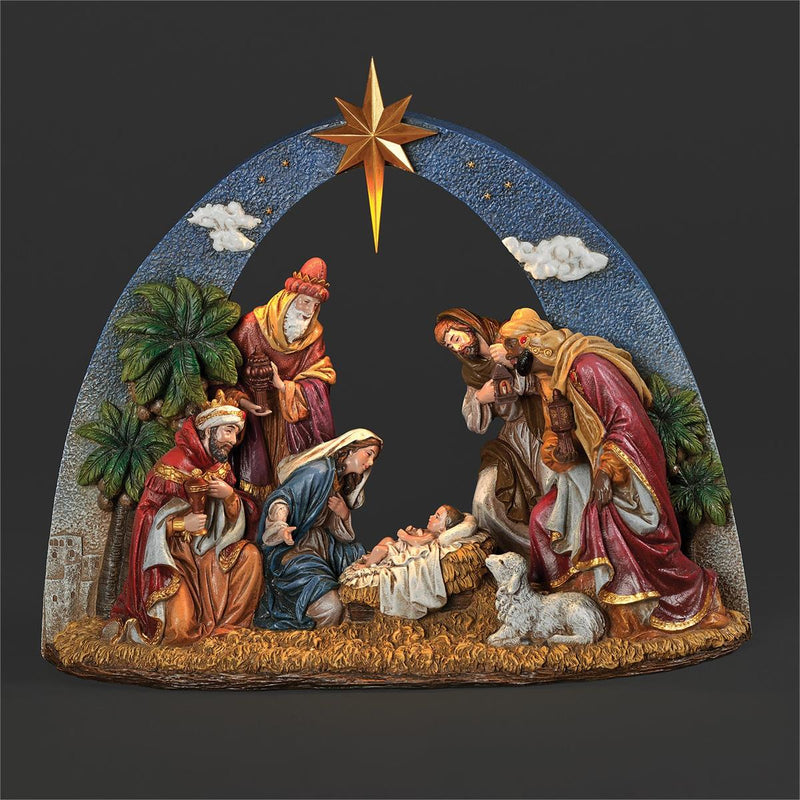 Joseph's Studio 14" Lighted Nativity Under Sky Arch. - additional product view