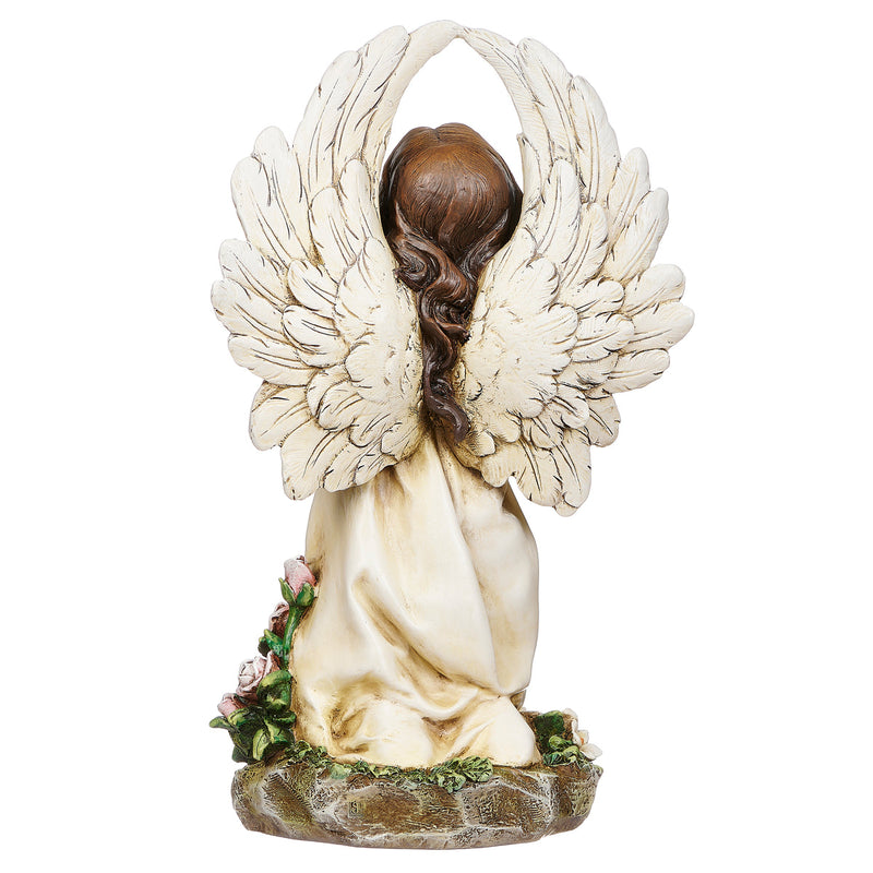 Kneeling Angel Garden Statue Colored 15.75"H