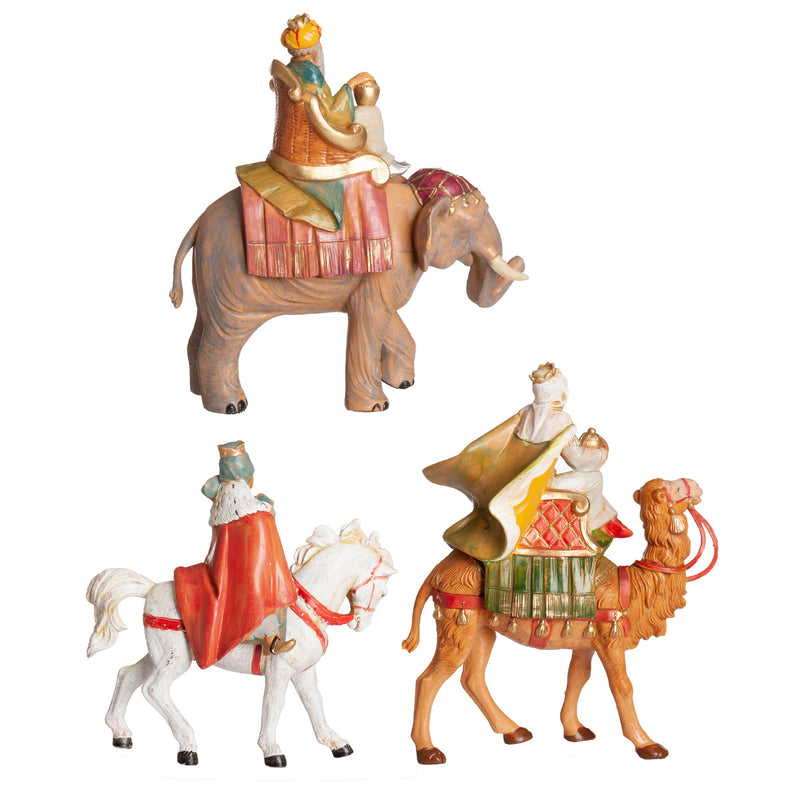 Fontanini Three Kings on Horse, Camel, and Elephant Nativity Figure 5" Scale