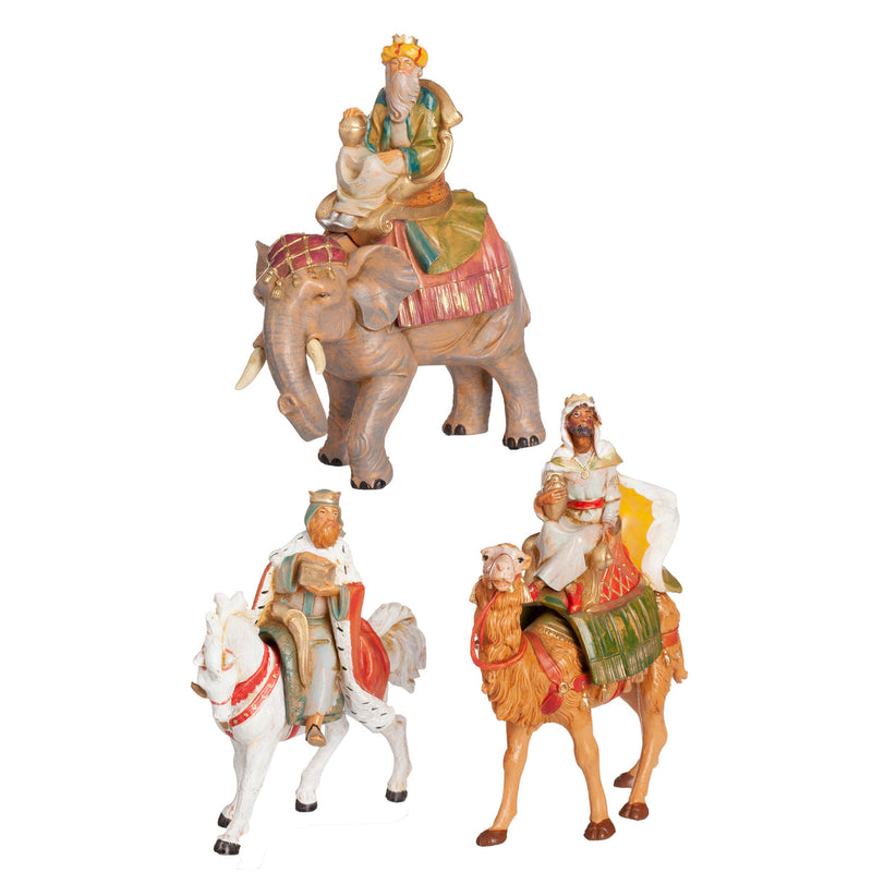 Fontanini Three Kings on Horse, Camel, and Elephant Nativity Figure 5" Scale