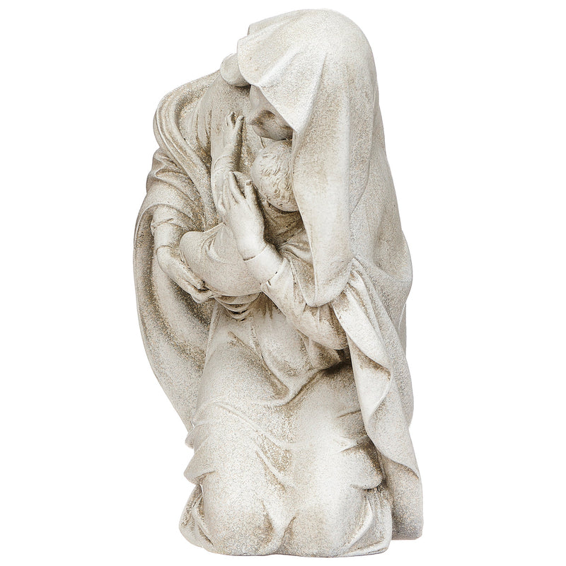 Kneeling Madonna and Child Garden Statue 13.5"H