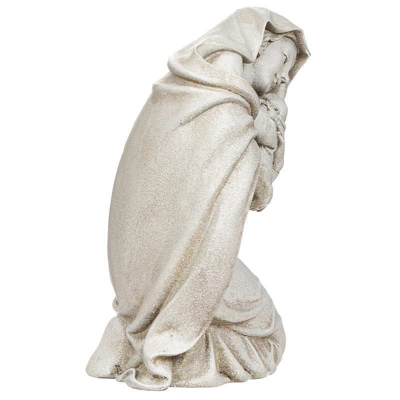 Kneeling Madonna and Child Garden Statue 13.5"H