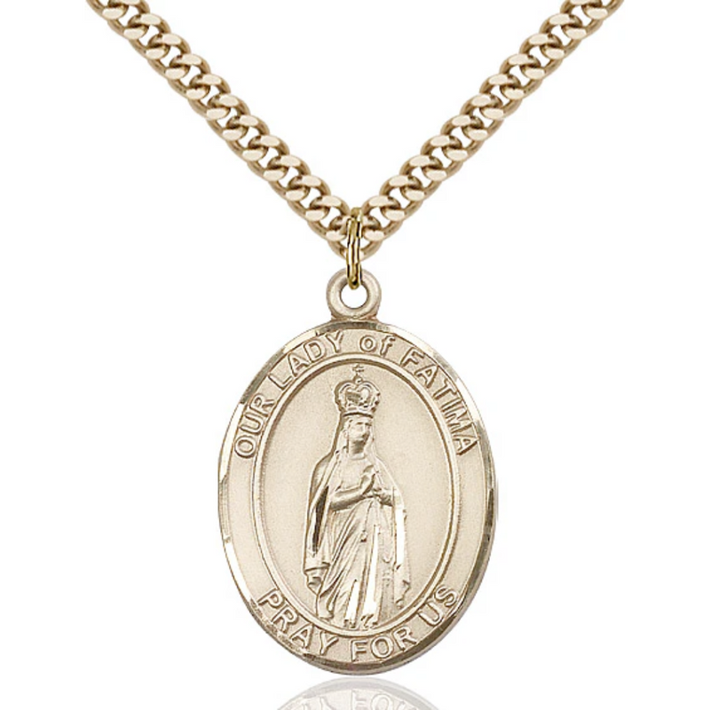 Our Lady of Fatima Necklace Gold Filled 24"