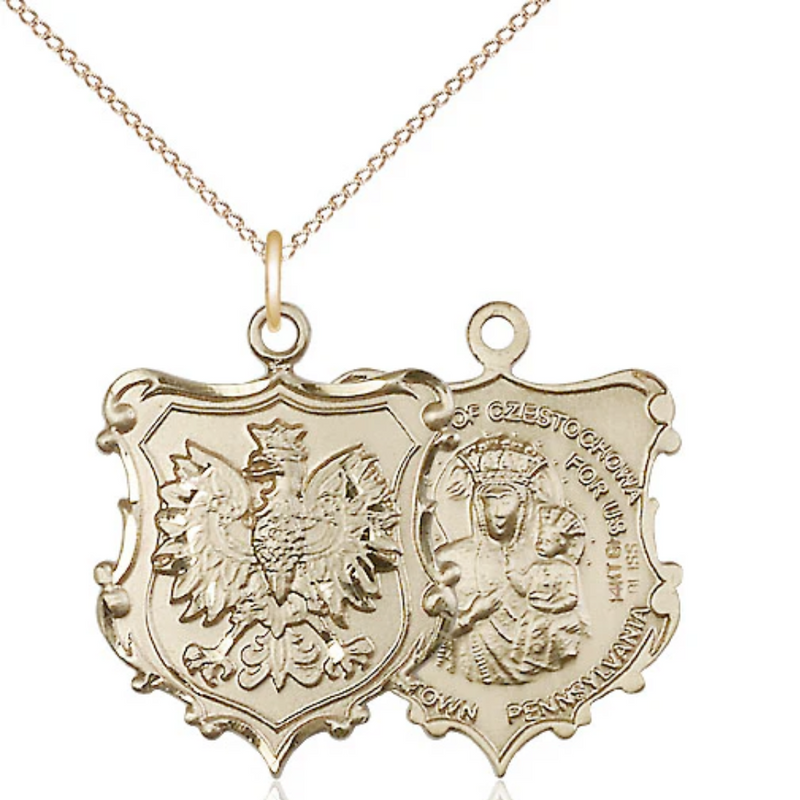 Our Lady of Czestochowa Necklace Gold Filled 18"