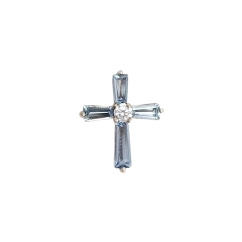 Birthstone December Cross Pin .75"H