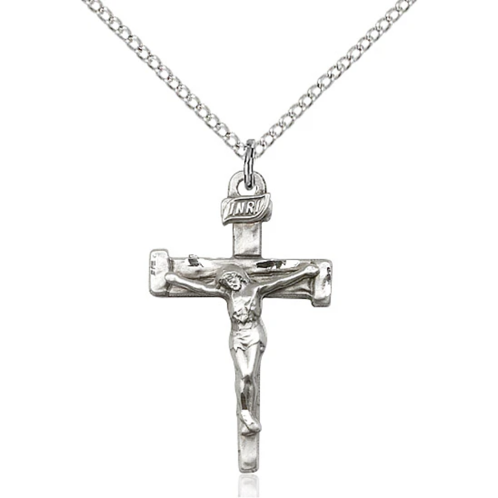 Nail Crucifix Necklace Sterling Silver 18"