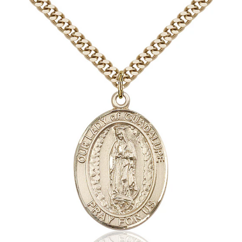 Our Lady of Guadalupe Necklace Gold Filled 24"