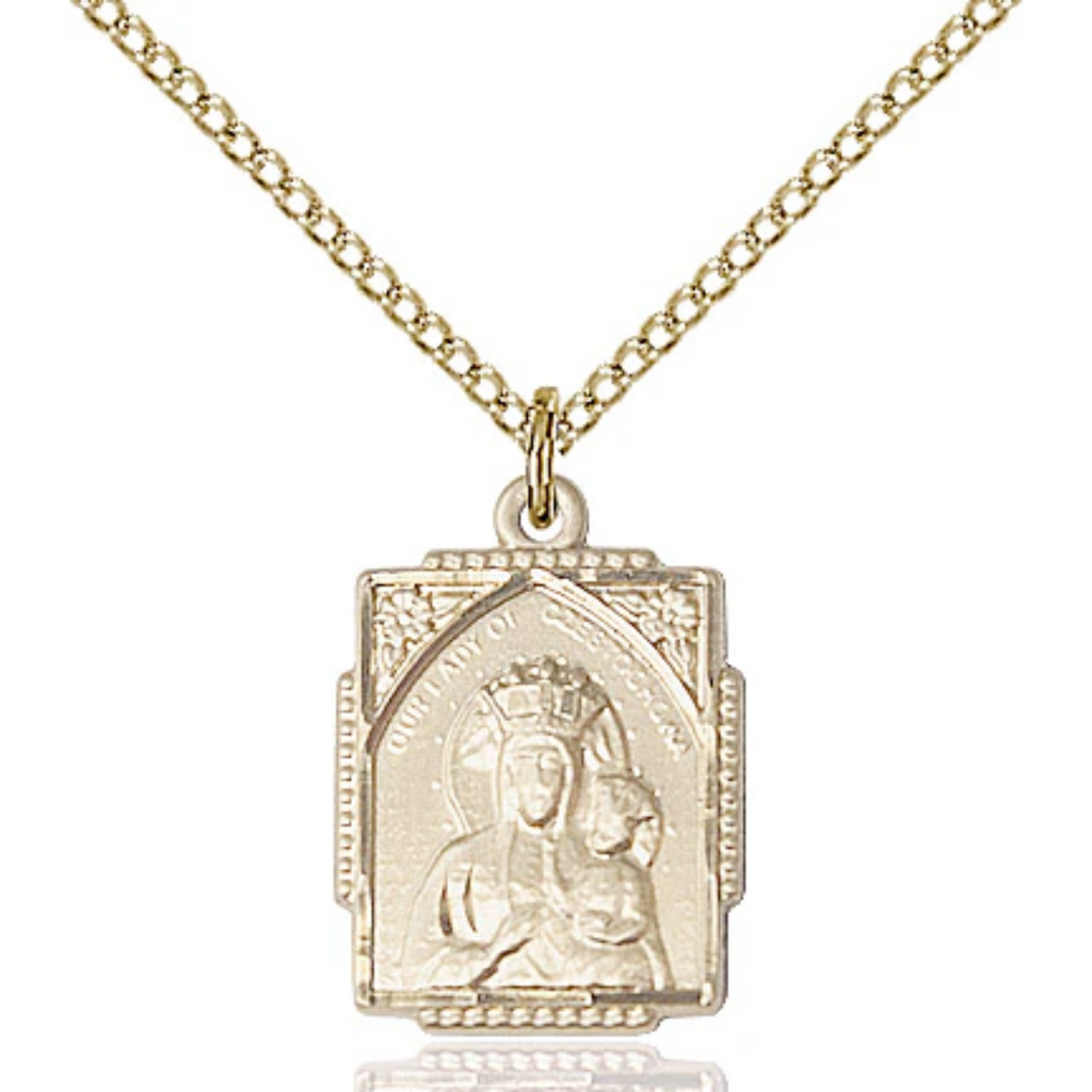 Our Lady of Czestochowa Medal Gold Filled 18"