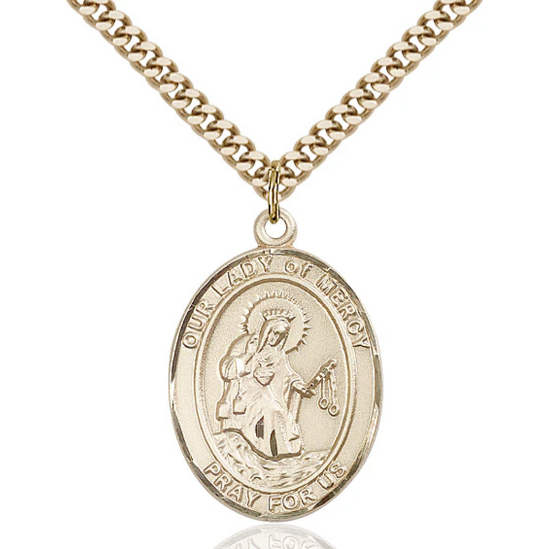 Our Lady of Mercy Necklace Gold Filled 24"