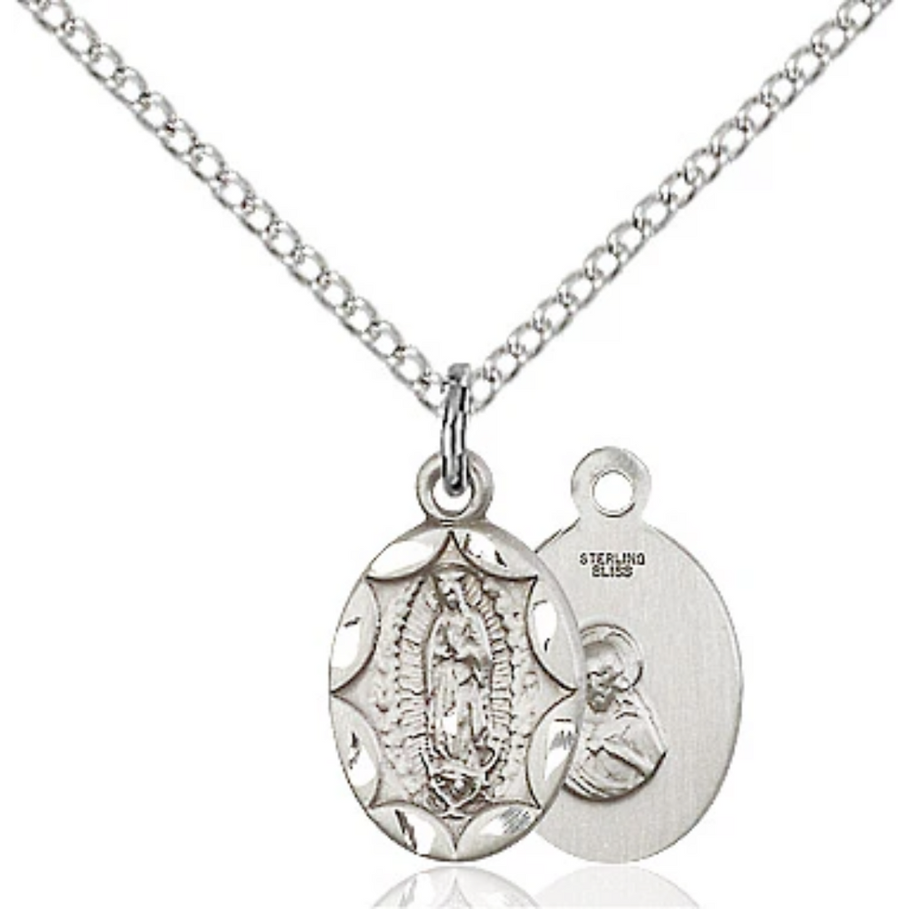 Our Lady of Guadalupe Medal Sterling Silver 18"
