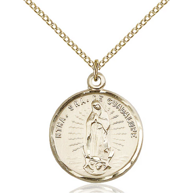 Our Lady of Guadalupe Medal Gold Filled 18"