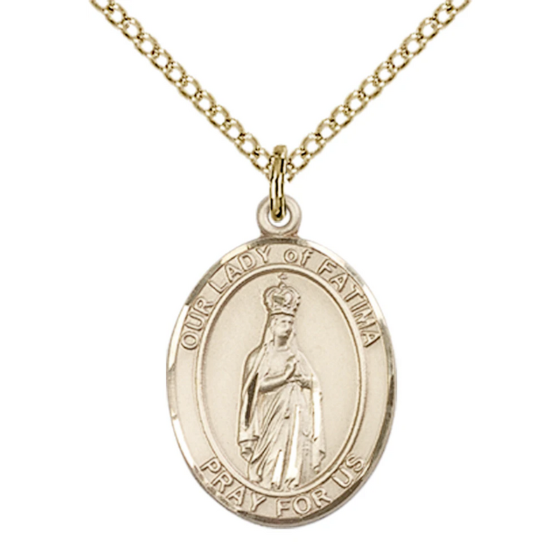 Our Lady of Fatima Necklace Gold Filled 18"