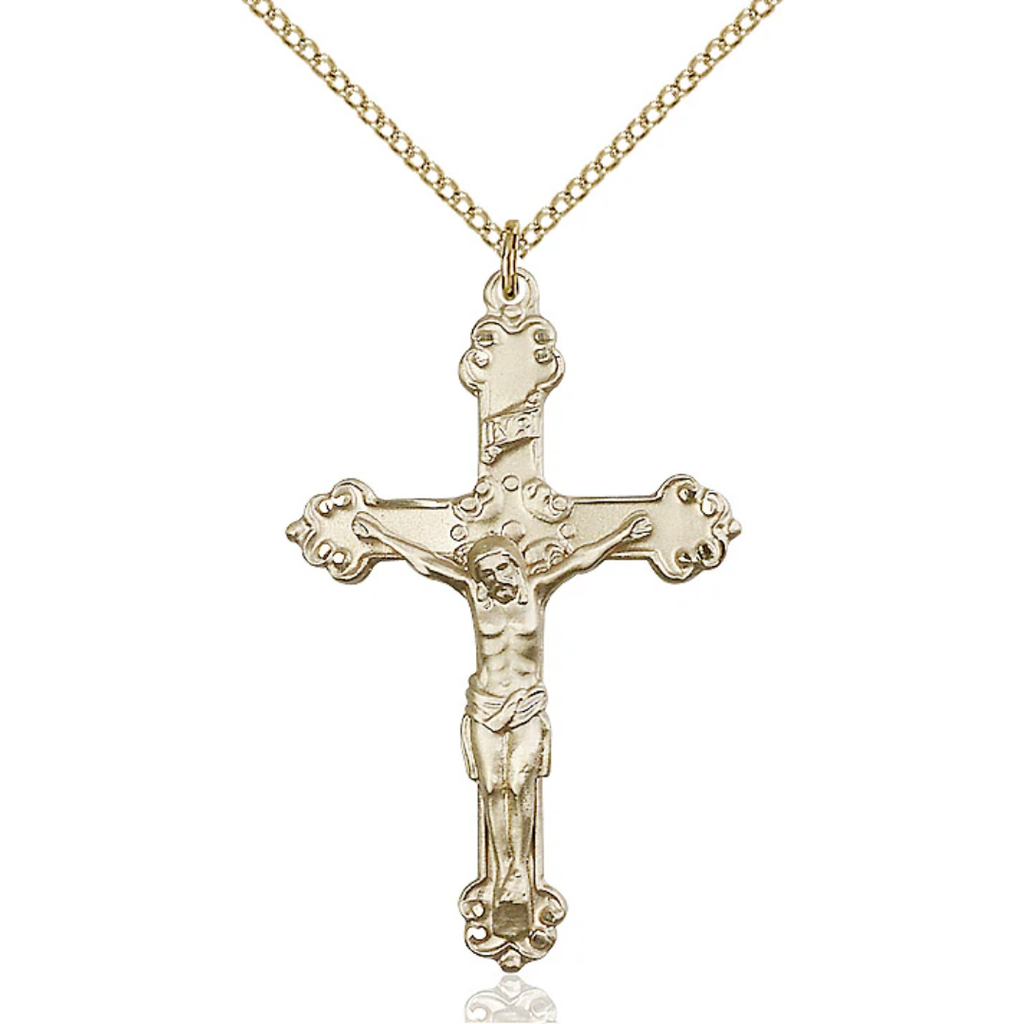 Crucifix Necklace Gold Filled 18"