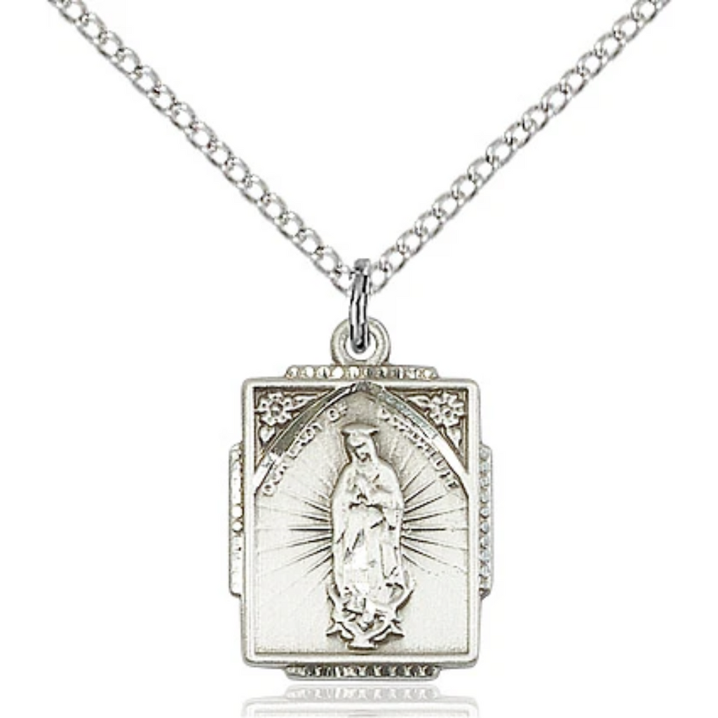 Our Lady of Guadalupe Medal Sterling Silver 18"