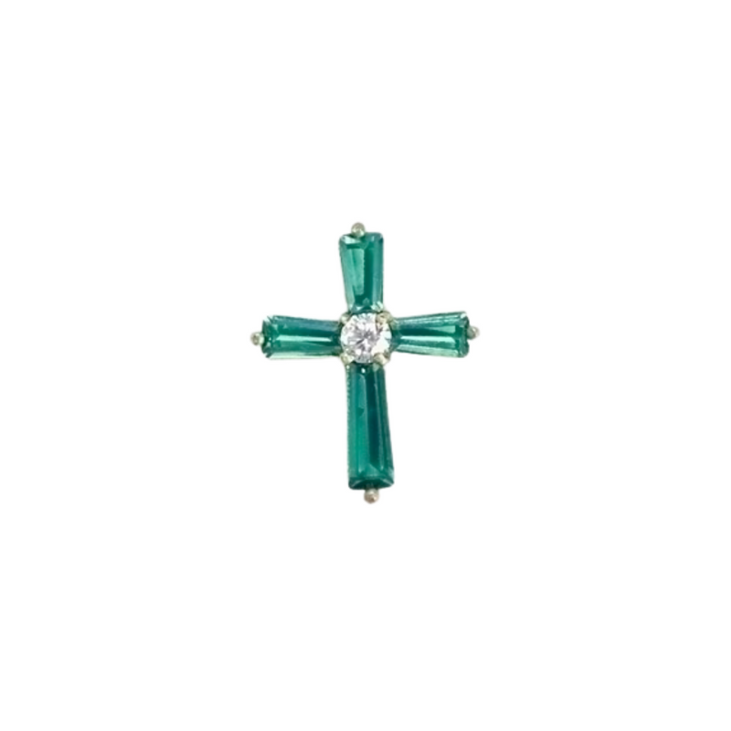 Birthstone May Cross Pin .75"H