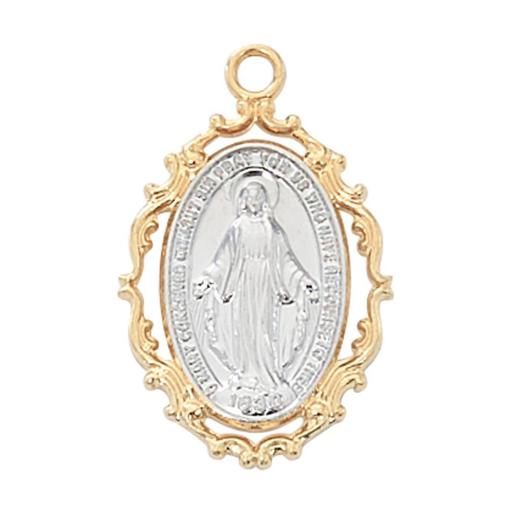 Two-Tone Miraculous Medal - Gold over Sterling