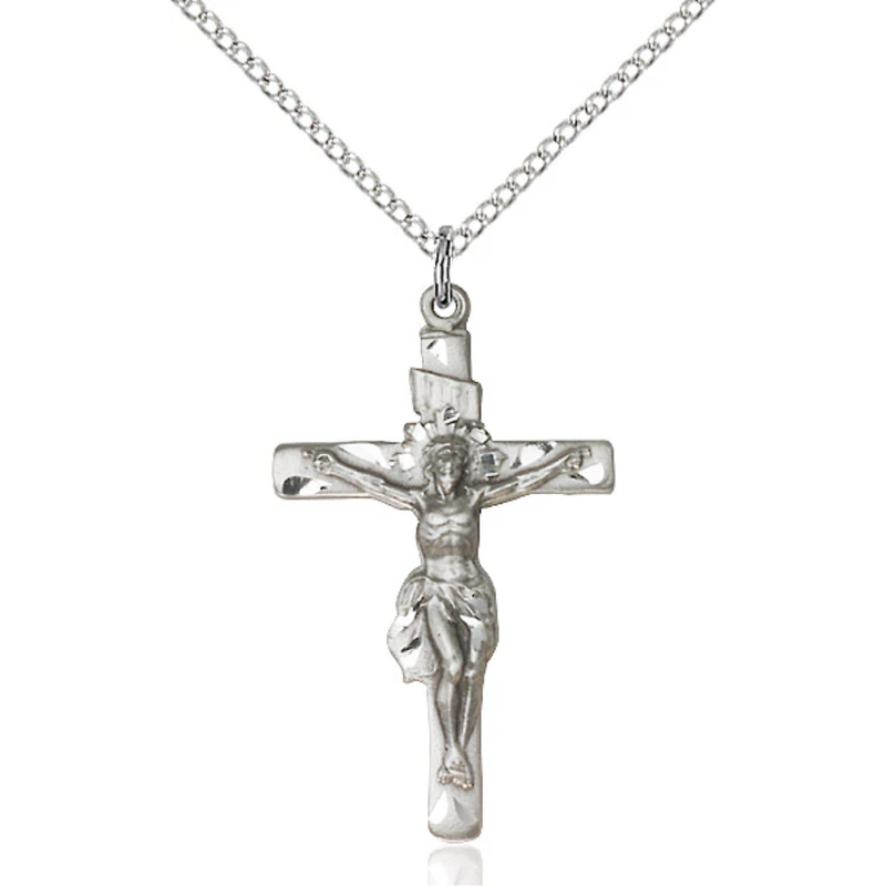 Crucifix Necklace Sterling Silver 18"