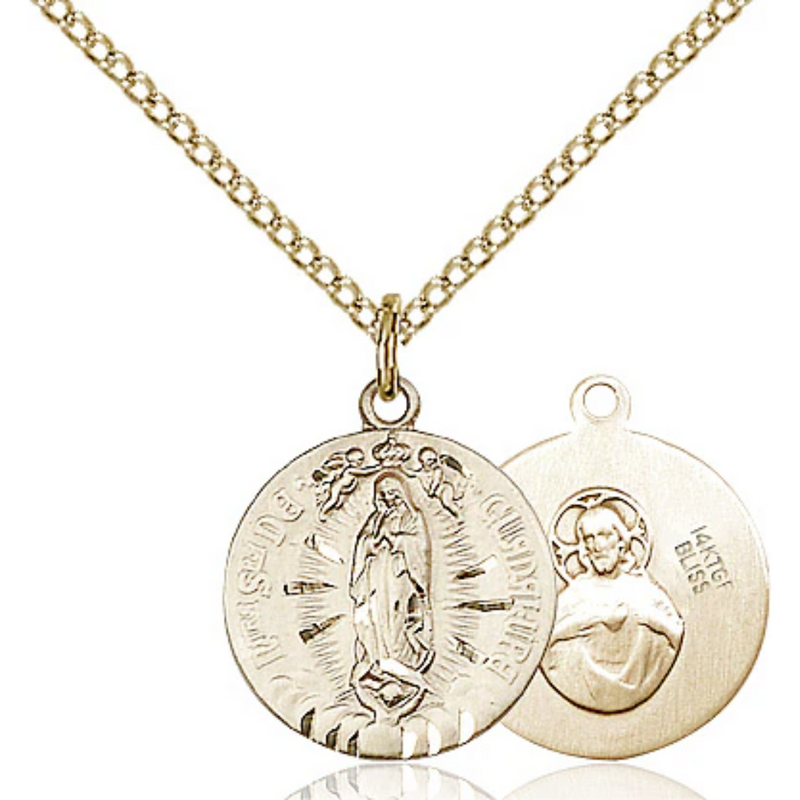 Our Lady of Guadalupe Necklace Gold Filled 18"