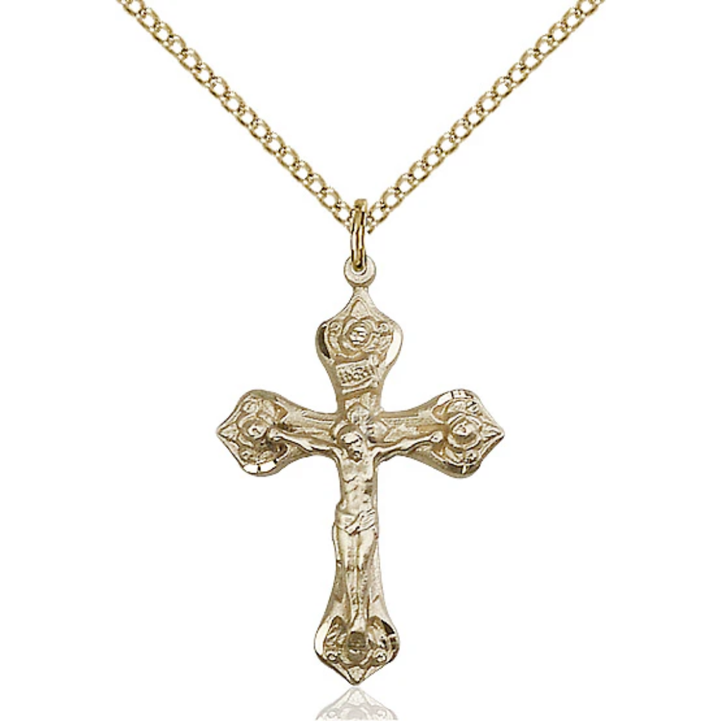 Crucifix Necklace Gold Filled 18"