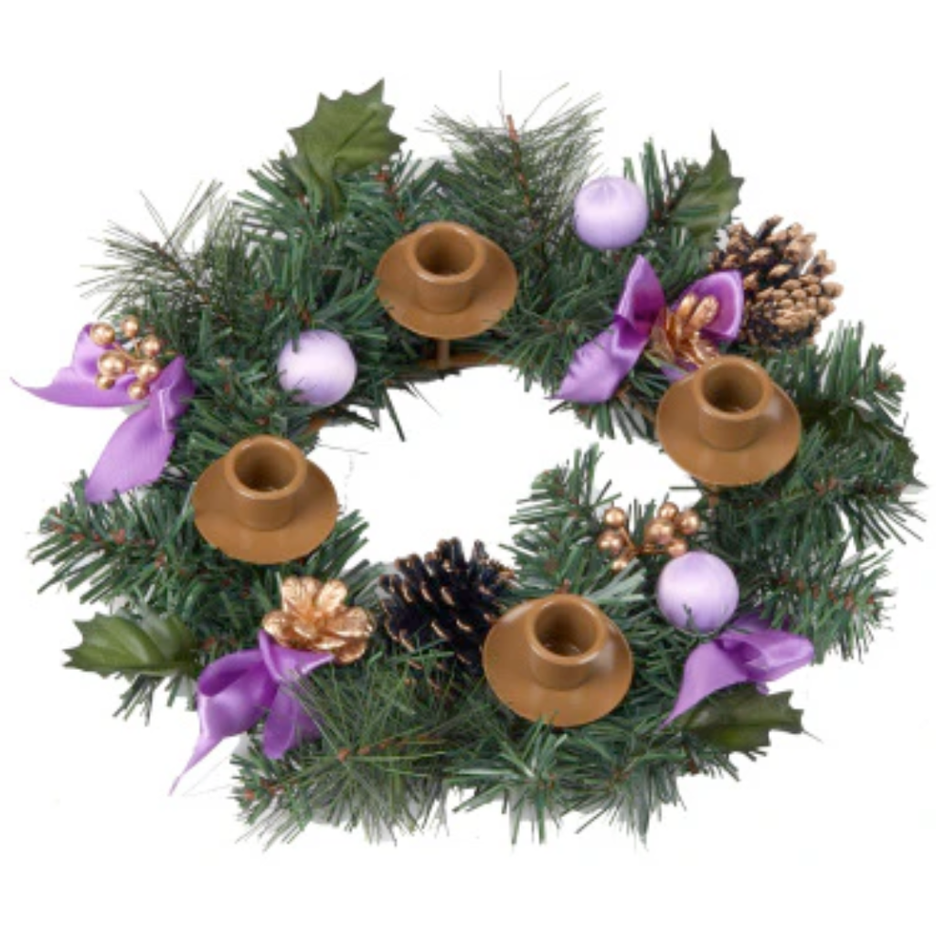 Purple Ribbon Advent Wreath