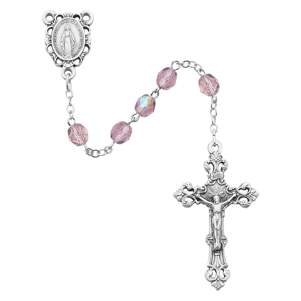 Birthstone Rosary June Amethyst 6mm