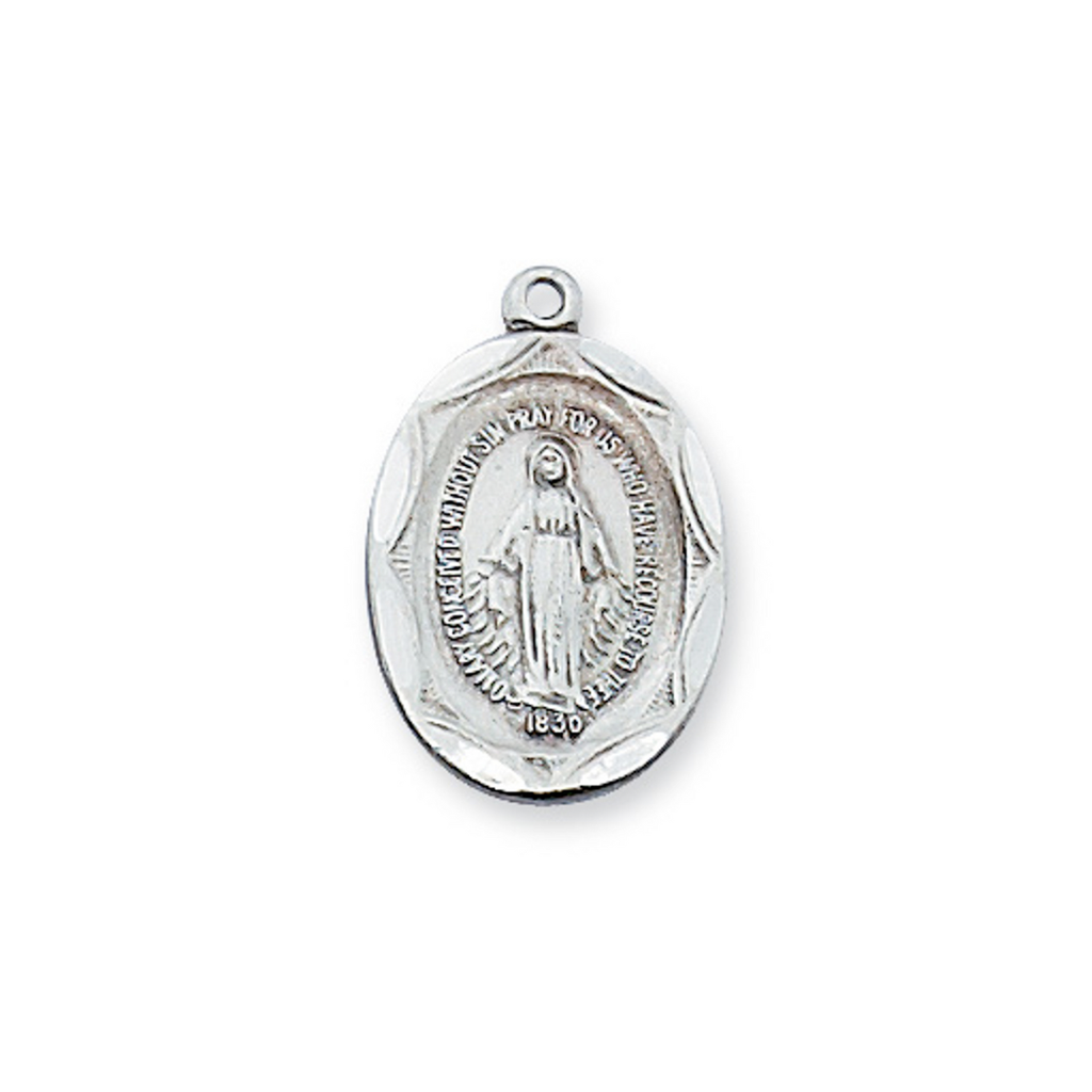Miraculous Medal Sterling Silver 16-18"