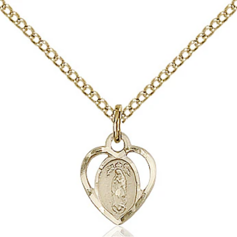 Our Lady of Guadalupe Necklace Gold Filled 18"