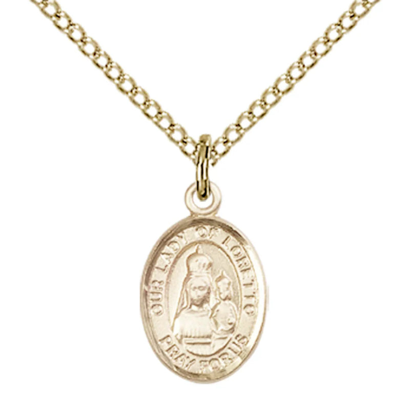 Our Lady of Loretto Necklace Sterling or Gold - 18" Chain | Bliss
