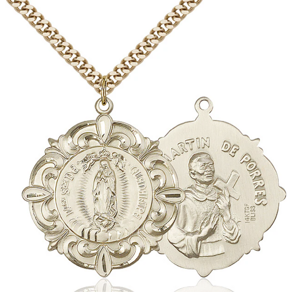 Our Lady of Guadalupe Medal Gold Filled 24"