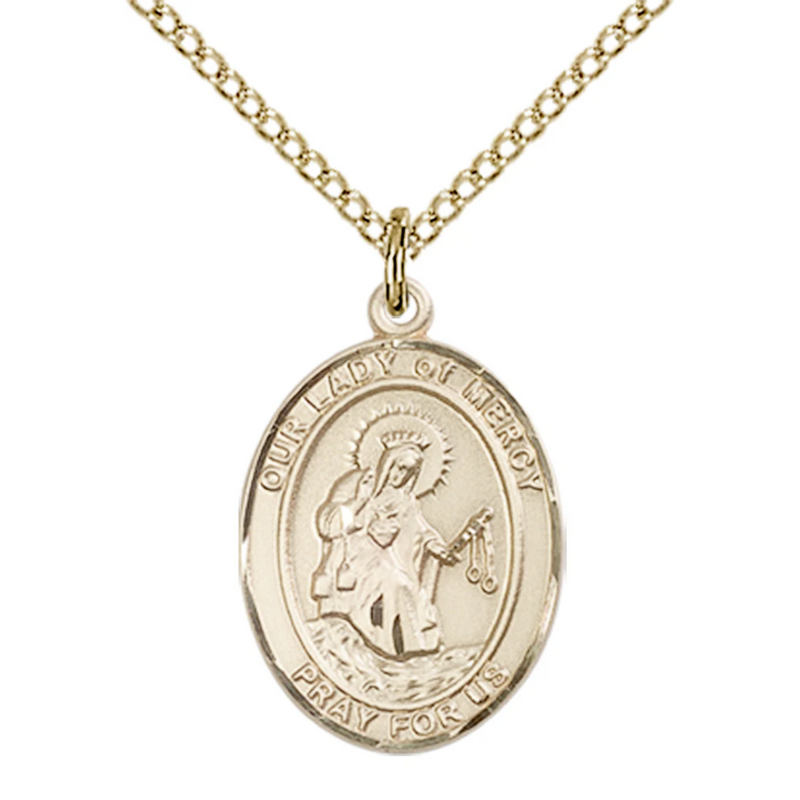 Our Lady of Mercy Necklace Gold Filled 18"