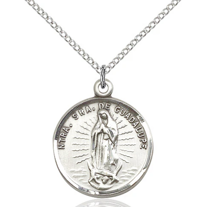Our Lady of Guadalupe Medal Sterling Silver 18"