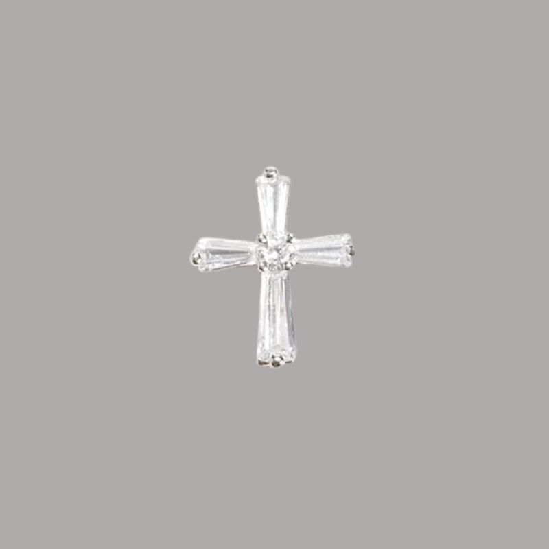 Birthstone April Cross Pin .75"H
