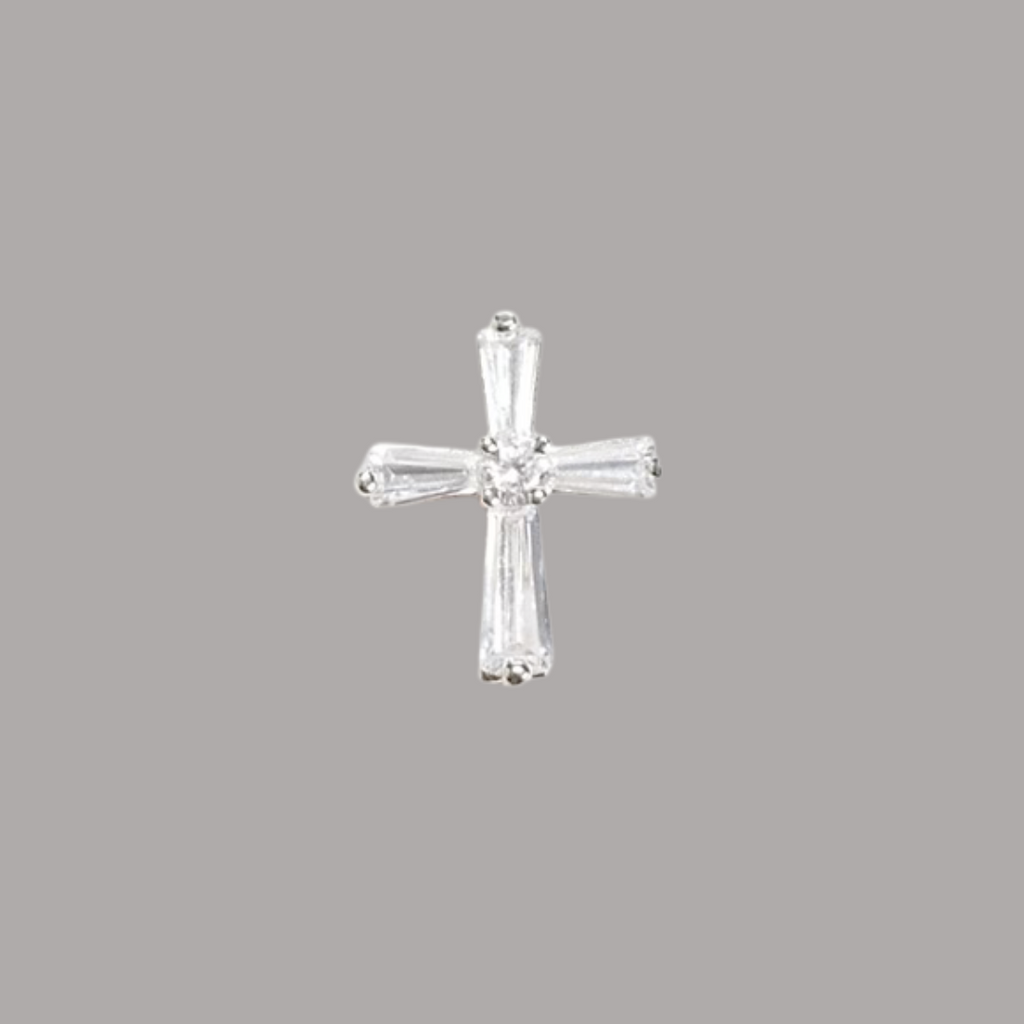 Birthstone April Cross Pin .75"H