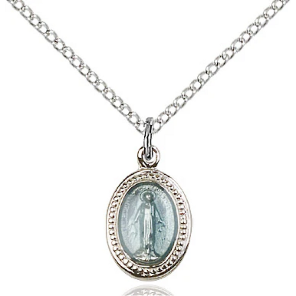 Miraculous Medal Sterling Silver 18"