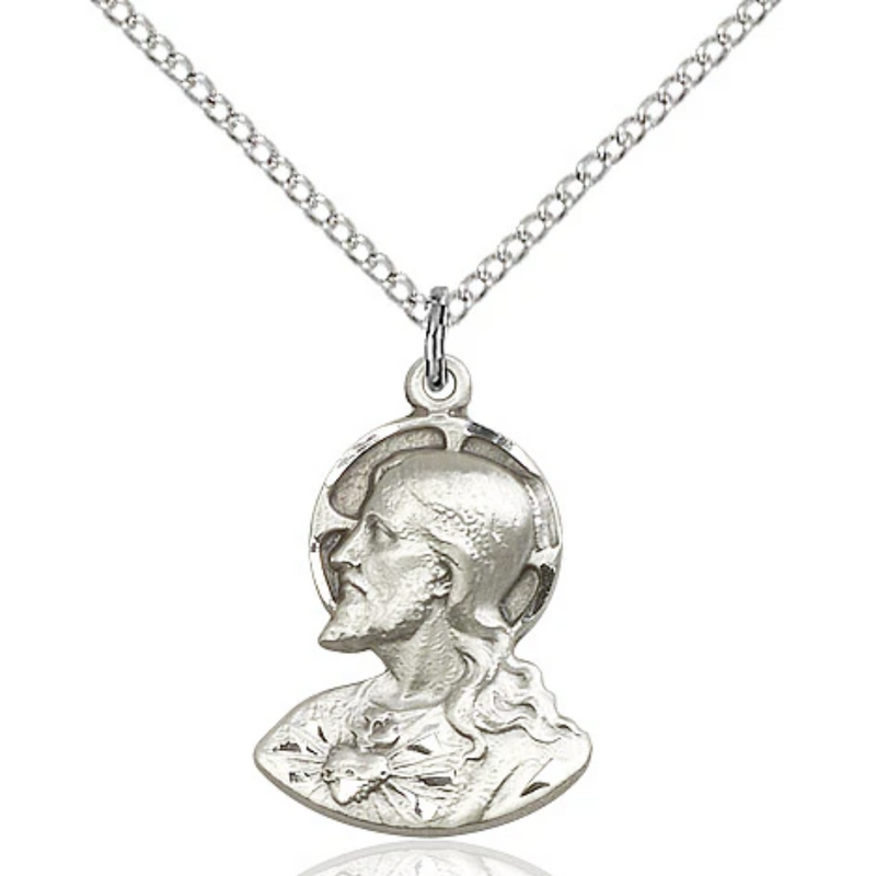 Head of Christ Necklace Sterling Silver 18"
