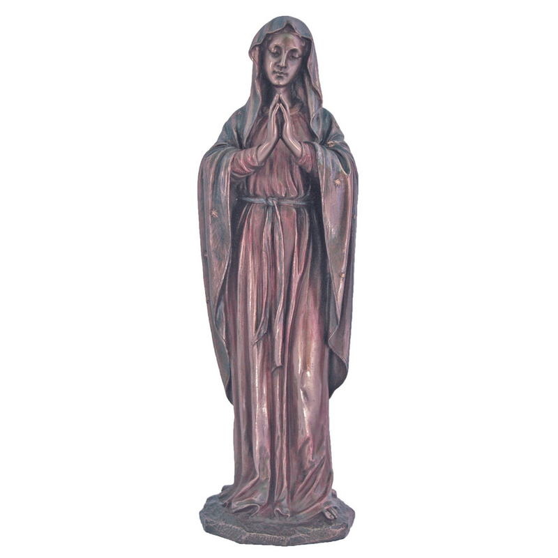 Adoring Virgin Mary Bronze Statue | 11.75" | Veronese Collection