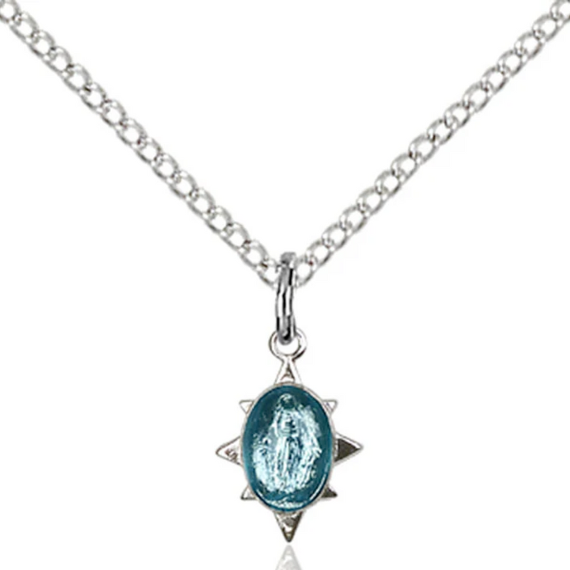 Miraculous Medal Sterling Silver 18"