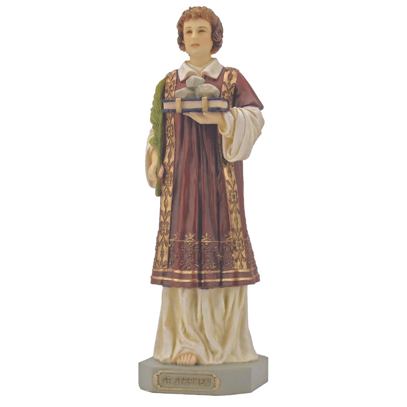St. Stephen the First Martyr Statue – 9" | Fully Hand-Painted | Goldscheider Veronese