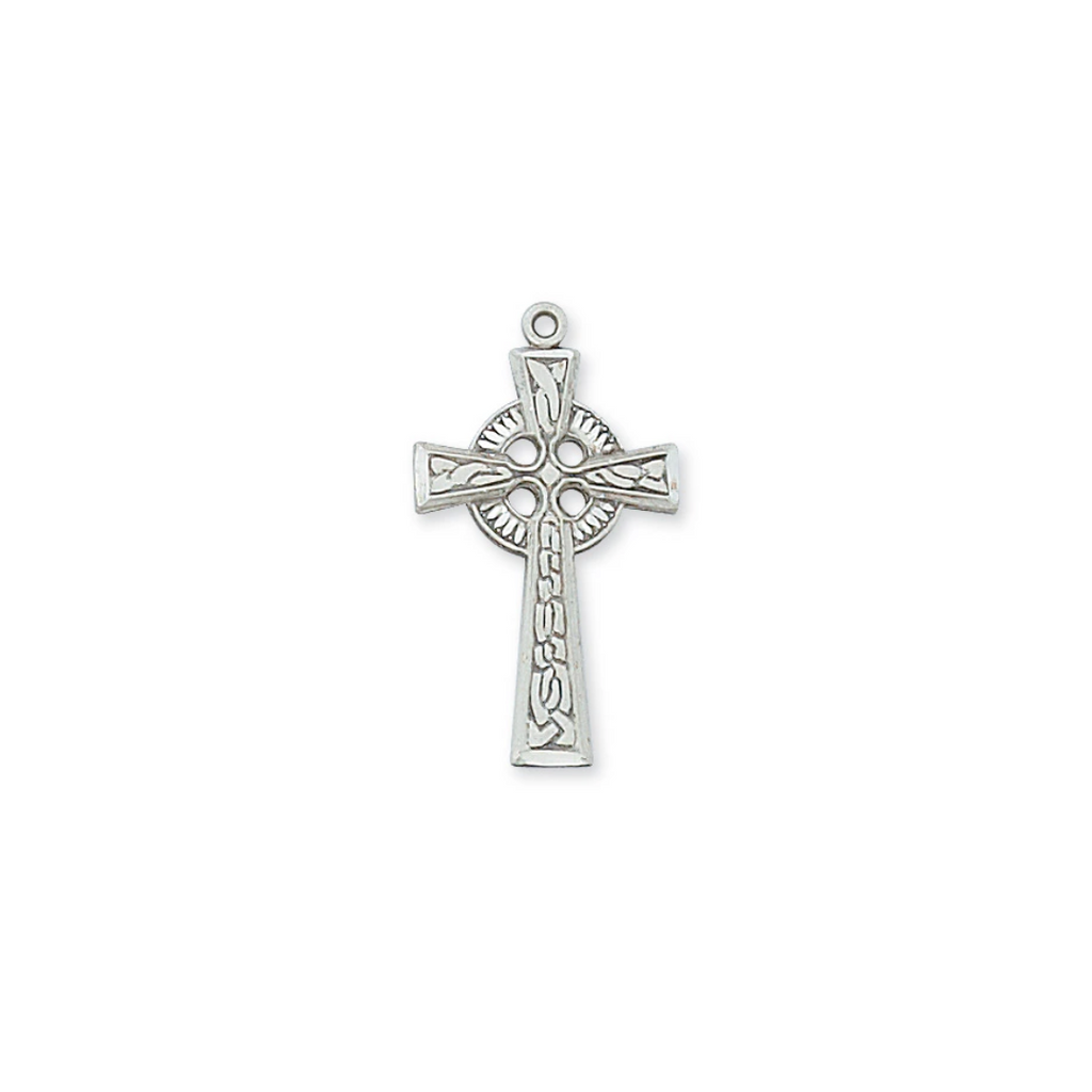 Celtic Cross Necklace - Sterling Silver 18"