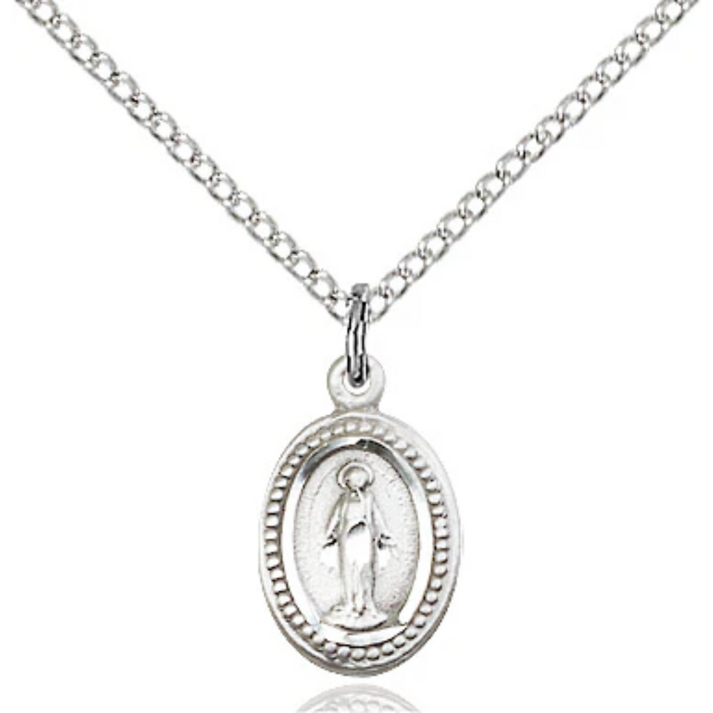 Miraculous Medal Sterling Silver 18"