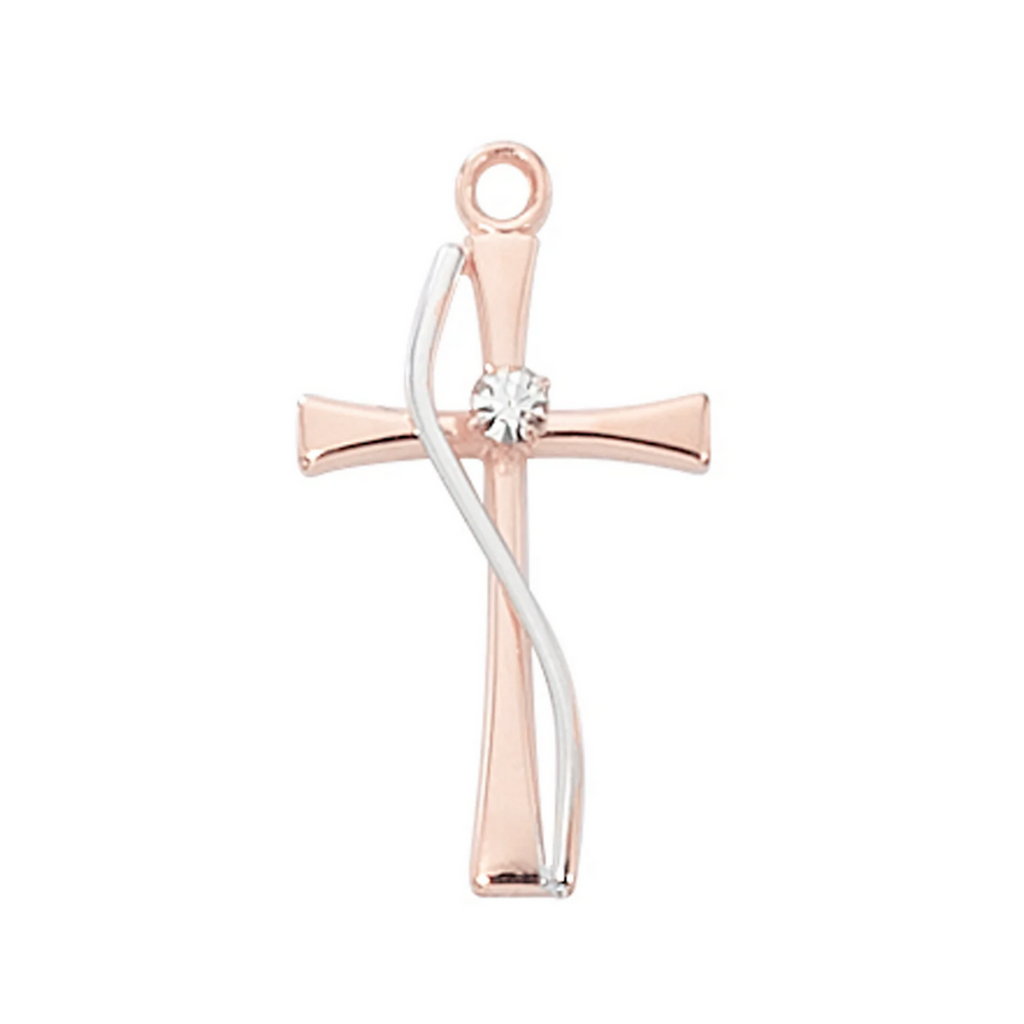 Cross Necklace - Rose Gold over Sterling