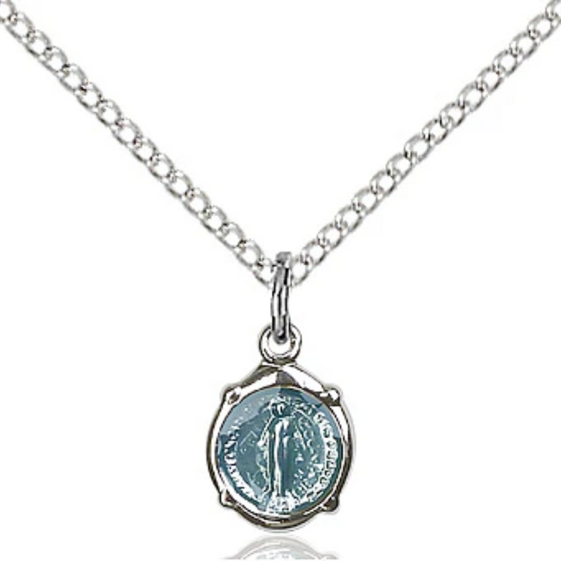 Miraculous Medal Sterling Silver 18"