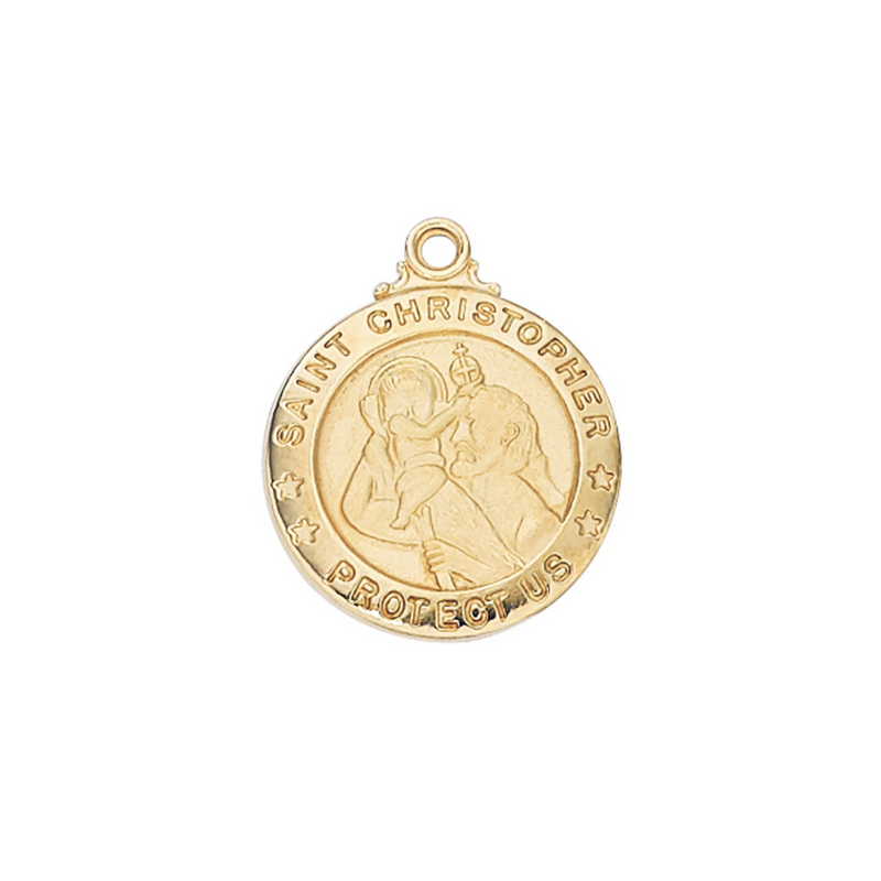 St. Christopher Medal - Gold over Sterling