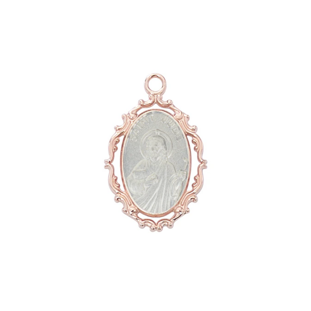 Jude - St Jude Medal - Rose-Gold over Sterling