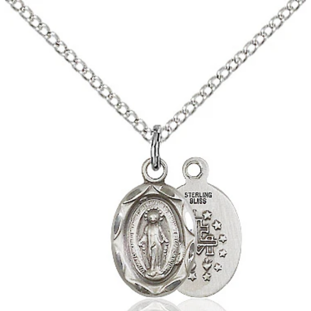 Miraculous Medal Sterling Silver 18"